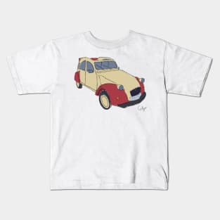 Citron 2CV digital painting Kids T-Shirt